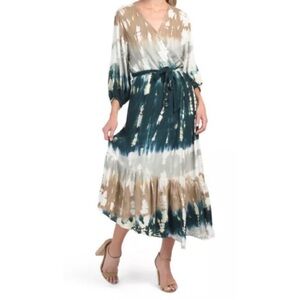 Young Fabulous & Broke Jillian Tie Dye Wrap Dress Small